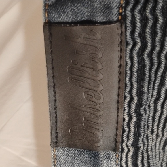 Embellish NYC Denim Jeans Distressed  Ribbed Punk Rock Biker Size 38 - Picture 8 of 9